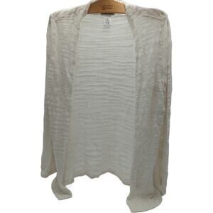 Laura Ashley M Cream Open-Front Lightweight Sweater Cardigan